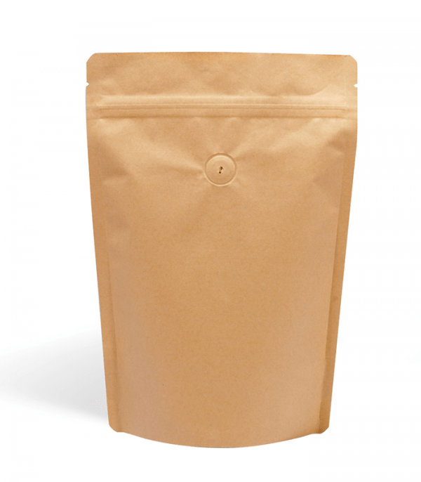 brown paper with zipper & valve