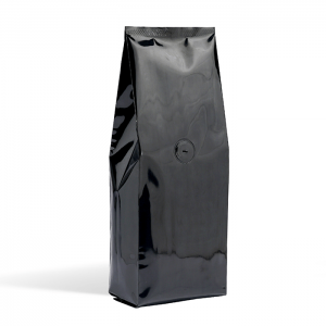 shiny black side gusset bags