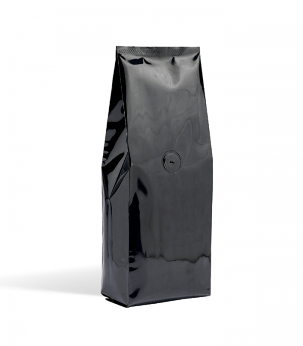 shiny black side gusset bags