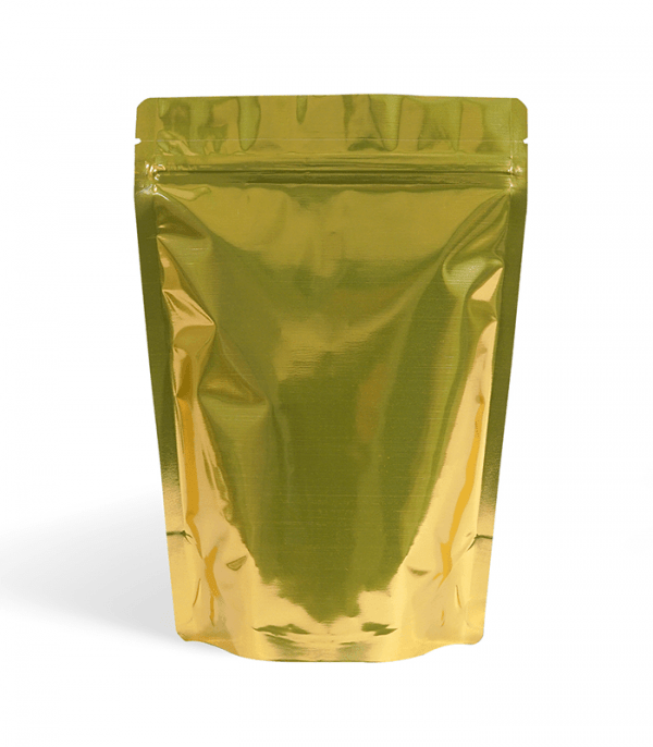 shiny gold stand up pouch